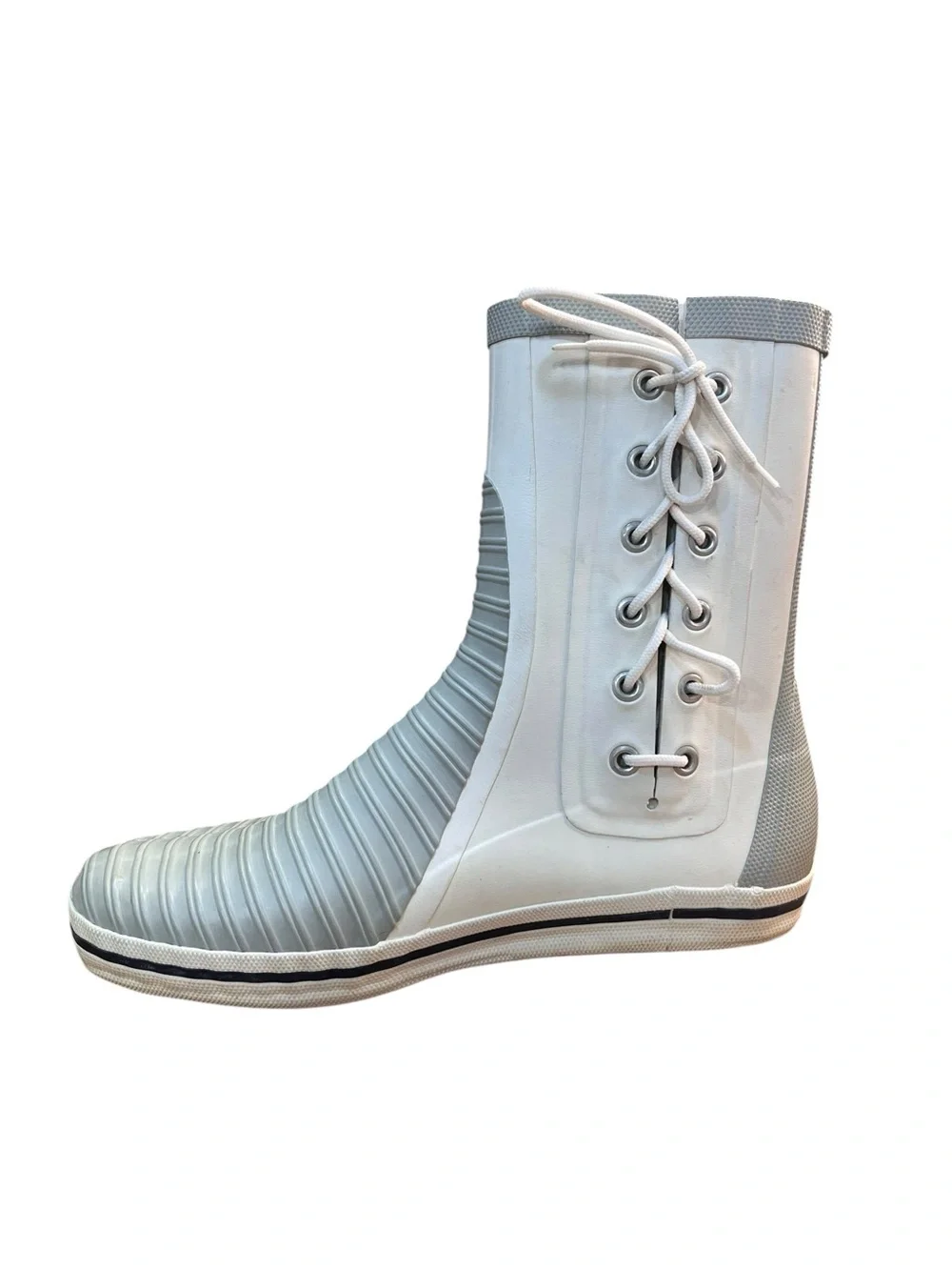 Douglas Gill Gray Lace-Up Waterproof Deck Sailing Rain Boots Men’s US 10